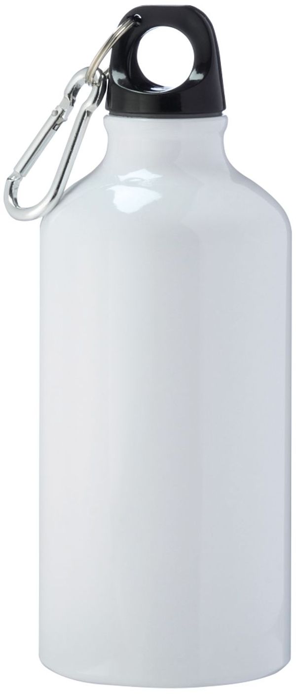 Am image of a Custom Li'l Shorty 17oz Aluminum Sports Bottle in White!