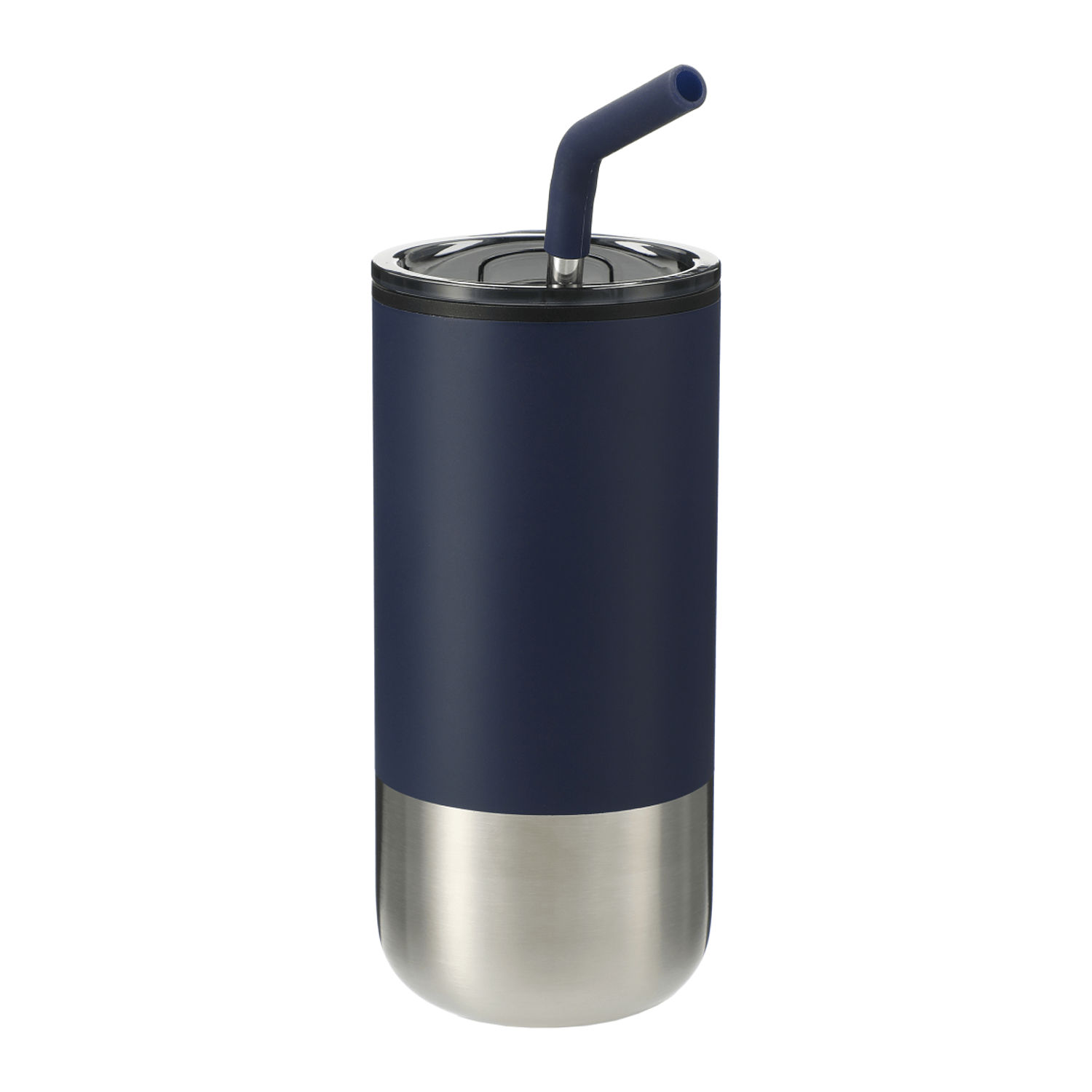 Lagom Insulated 16oz Stainless Steel Tumbler with Straw in Navy