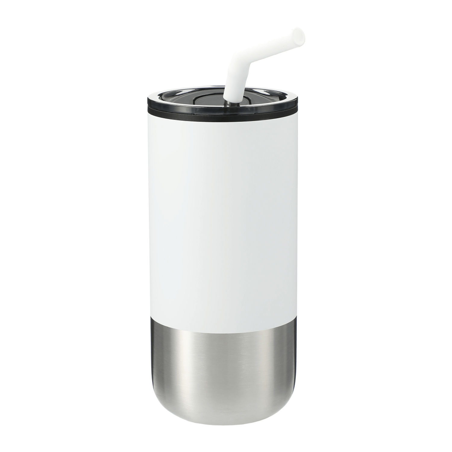 Lagom Insulated 16oz Stainless Steel Tumbler with Straw in White