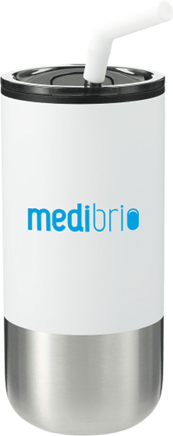 An image of a Custom Lagom Insulated 16oz Stainless Steel Tumbler with Straw!