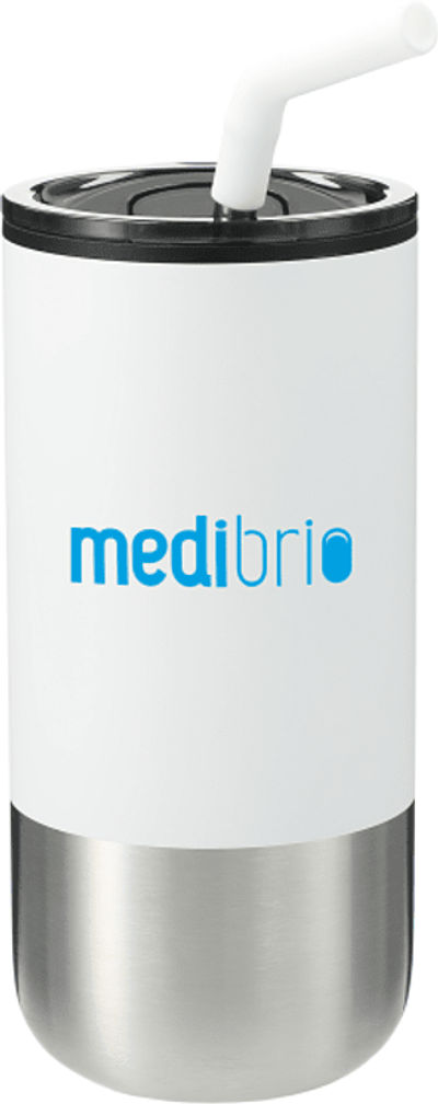 An image of a Custom Lagom Insulated 16oz Stainless Steel Tumbler with Straw!
