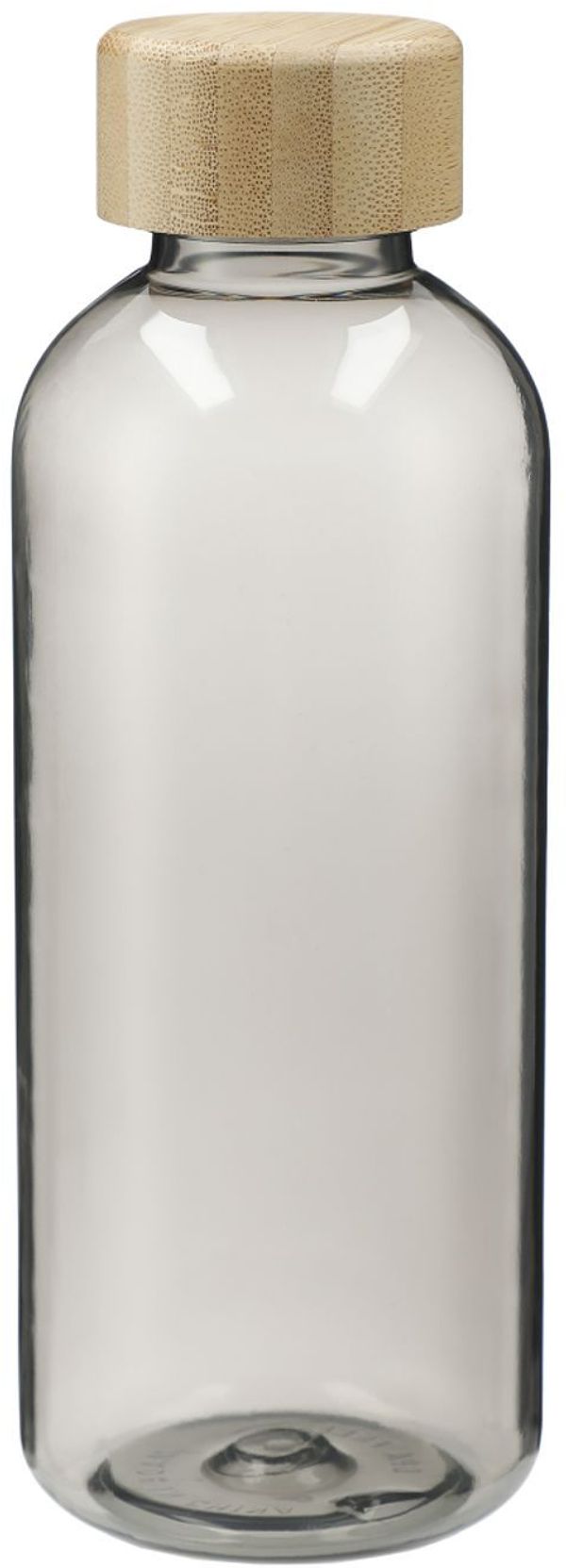 Am image of a Custom Sona 22oz RPET Reusable Bottle with FSC® 100 Percent Bamboo Lid in Smoke!