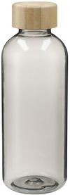 Am image of a Custom Sona 22oz RPET Reusable Bottle with FSC® 100 Percent Bamboo Lid in Smoke!
