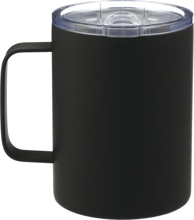 Am image of a Custom Rover 14oz Vacuum Insulated Camp Mug in Black!