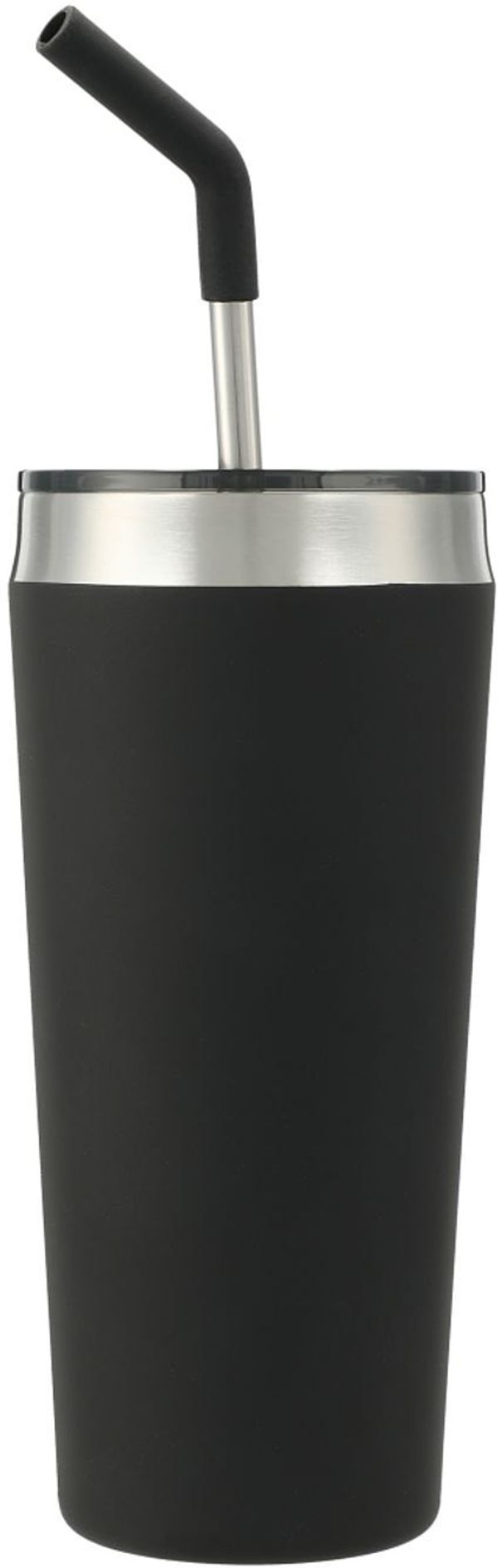 Am image of a Custom Faye 20oz Vacuum Tumbler with SS Straw in Black!