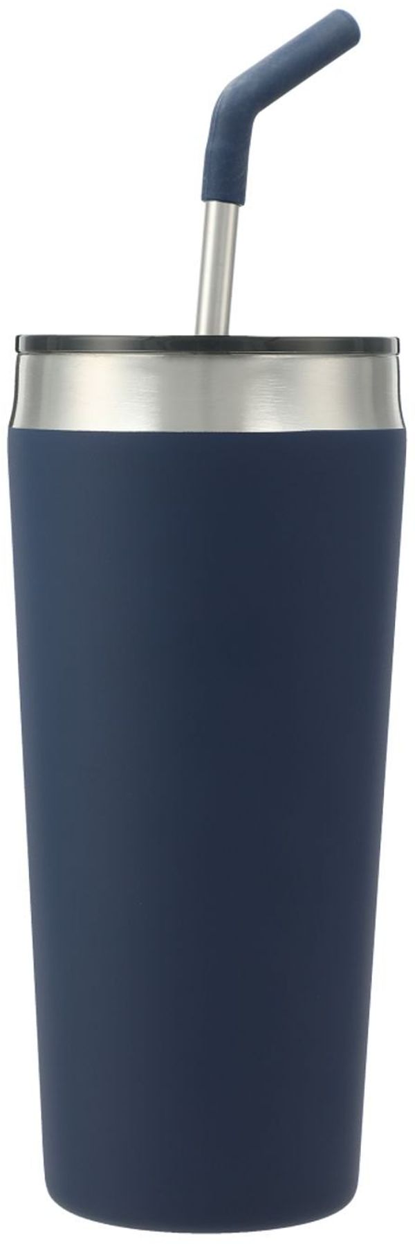 Am image of a Custom Faye 20oz Vacuum Tumbler with SS Straw in Navy!
