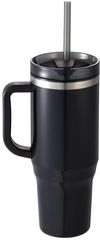 Am image of a Custom Thor 40 oz EcoFriendly Straw Tumbler in Black!