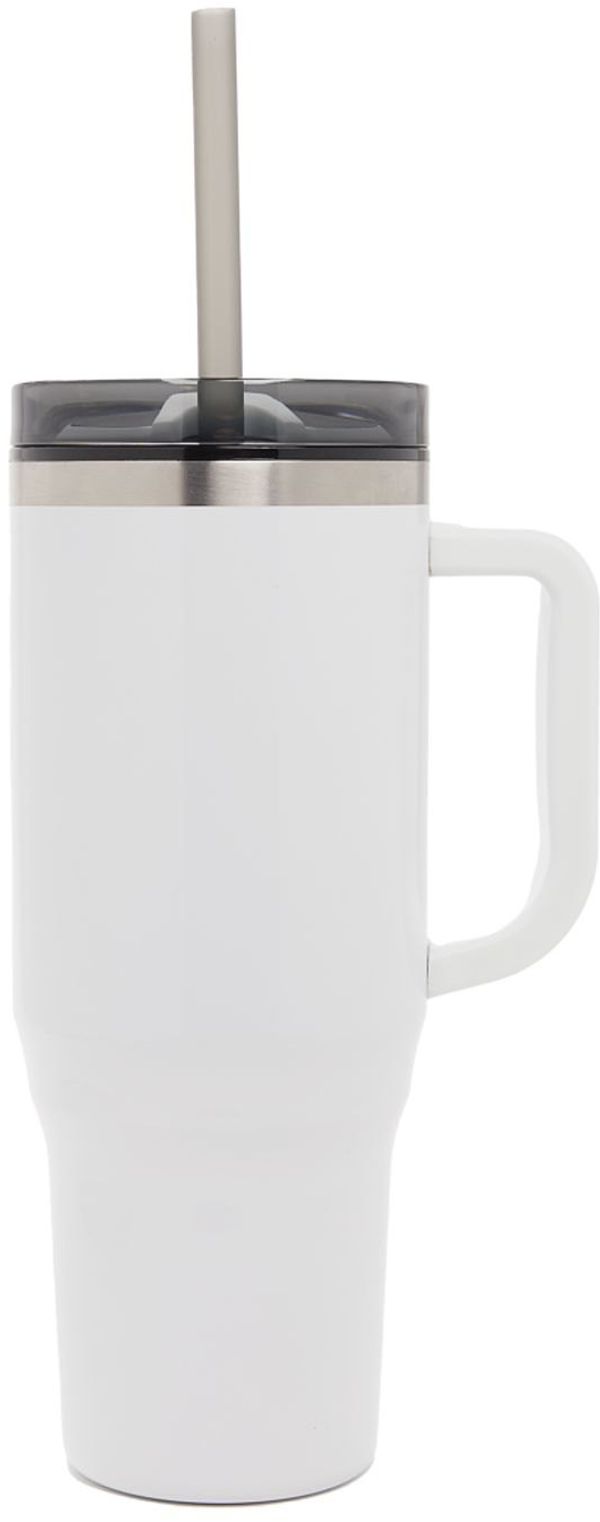 Am image of a Custom Thor 40 oz EcoFriendly Straw Tumbler in White!