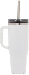 Am image of a Custom Thor 40 oz EcoFriendly Straw Tumbler in White!