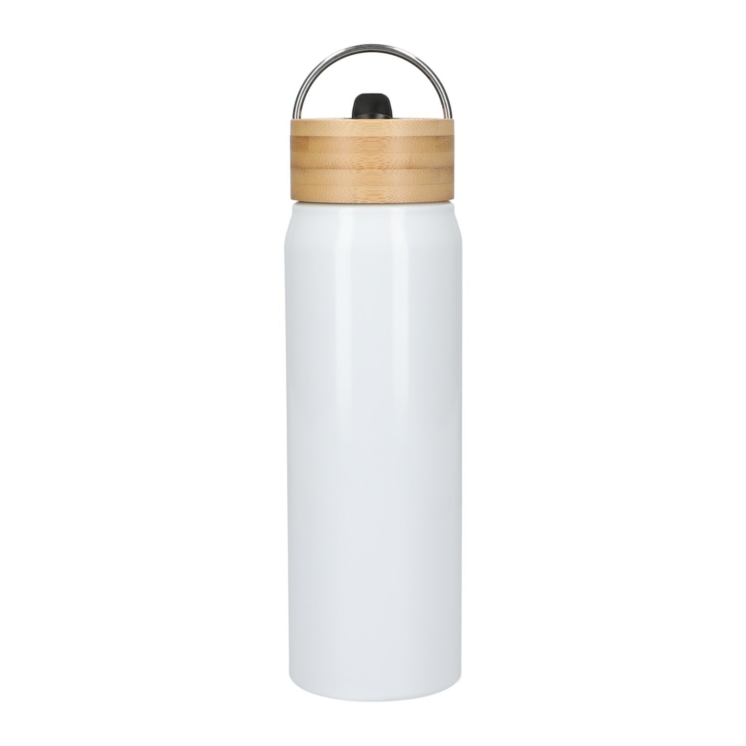 Billy 26oz Eco Friendly Aluminum Bottle With FSC Bamboo Lid in White