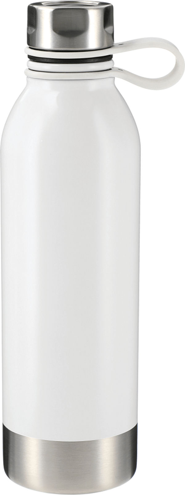 Am image of a Custom Perth 25oz Stainless Sports Bottle in White!