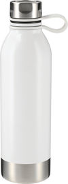 Am image of a Custom Perth 25oz Stainless Sports Bottle in White!