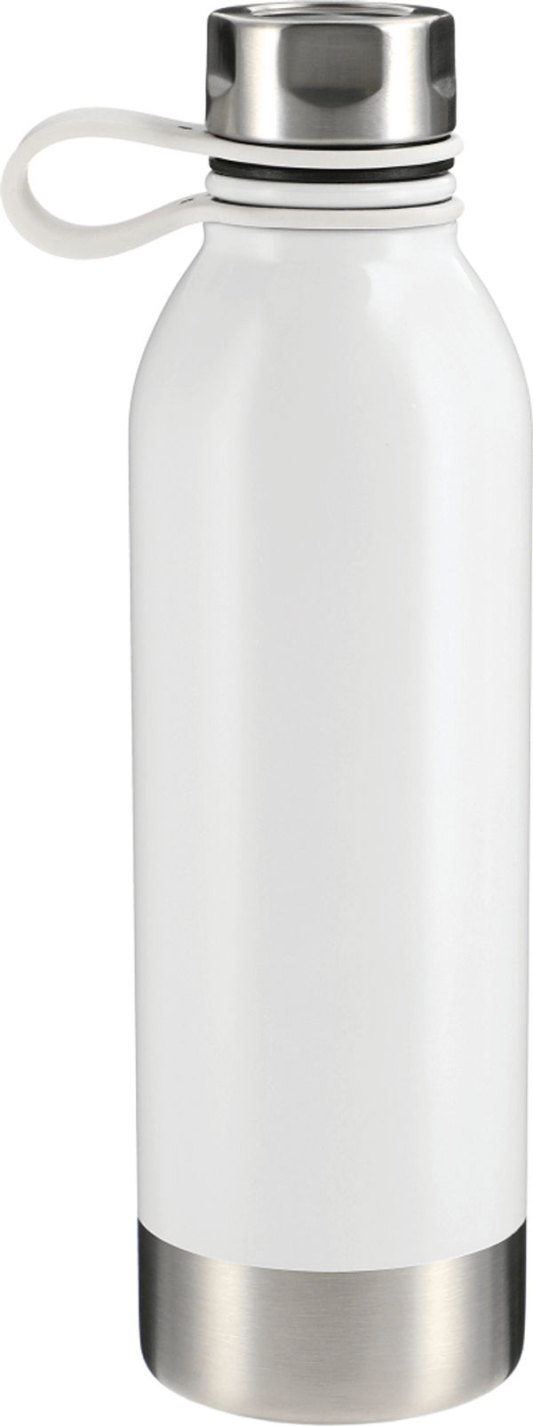 Am image of a Custom Perth 25oz Stainless Sports Bottle in White!