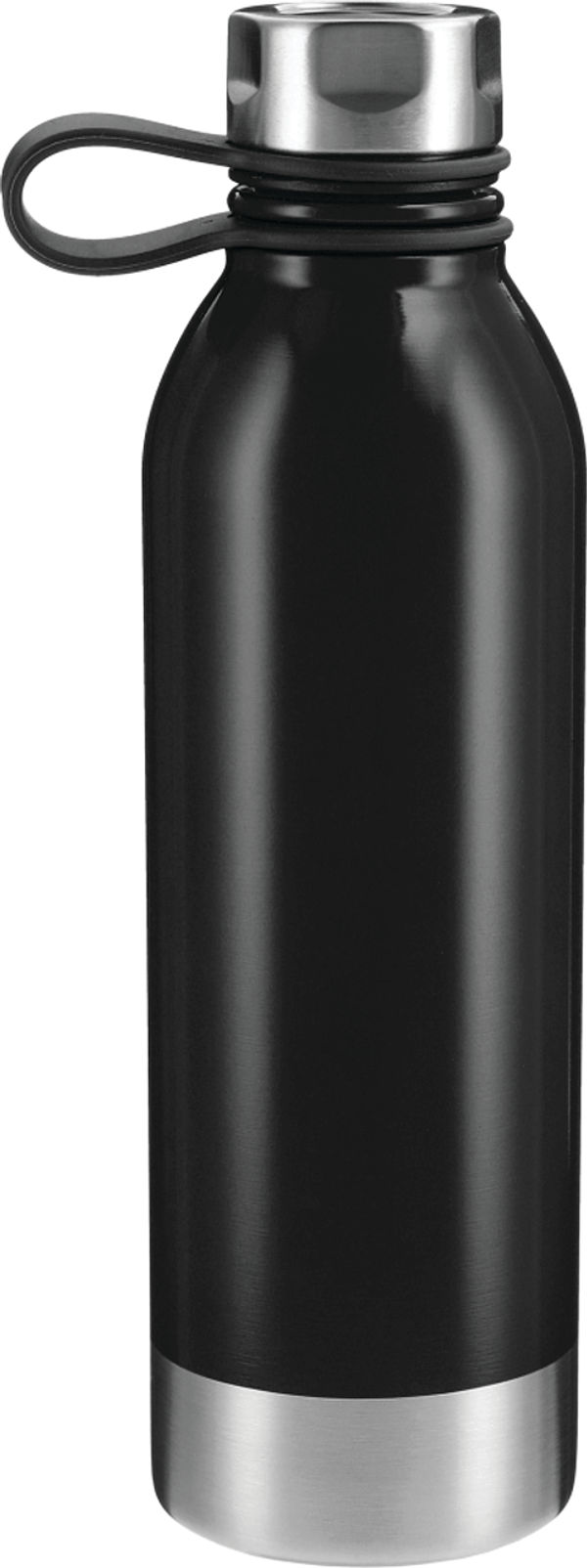 Am image of a Custom Perth 25oz Stainless Sports Bottle in Black!