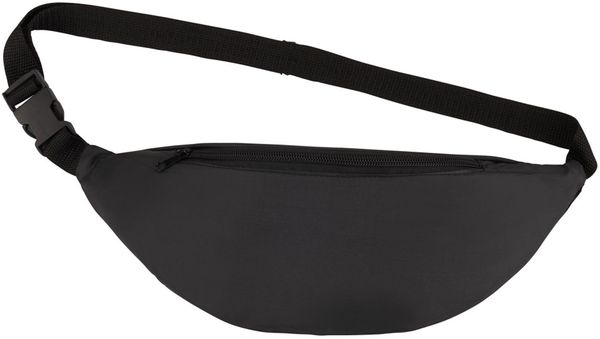 Am image of a Custom Polyester Hipster Fanny Pack in Black!