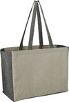 Am image of a Custom Recycled Cotton Contrast Side Shopper Tote in Natural/Black!
