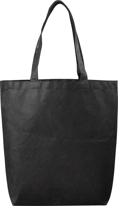 Am image of a Custom Eros NonWoven Shopper Tote in Black!