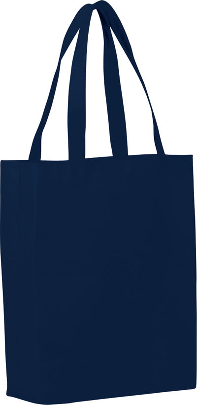Am image of a Custom Eros NonWoven Shopper Tote in Navy!