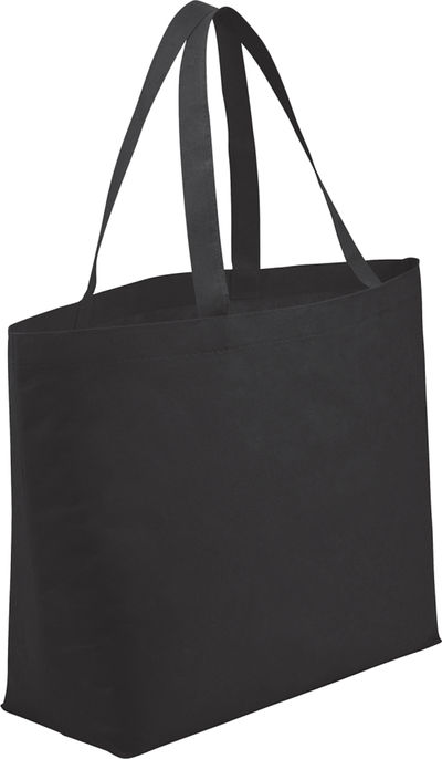 Am image of a Custom Big Boy NonWoven Shopper Tote in Black!