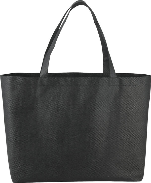 Am image of a Custom Big Boy NonWoven Shopper Tote in Black!