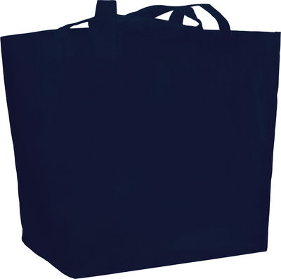 Am image of a Custom YaYa Budget Non Woven Shopper Tote in Navy!