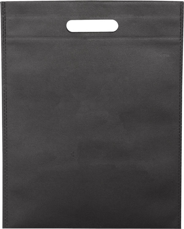 Am image of a Custom Freedom Heat Seal Non Woven Tote in Black!