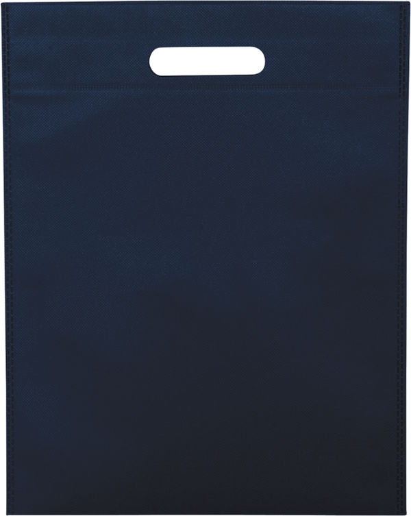 Am image of a Custom Freedom Heat Seal Non Woven Tote in Navy!
