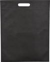 Am image of a Custom Large Freedom Heat Seal Non Woven Tote in Black!