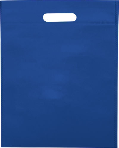 Am image of a Custom Large Freedom Heat Seal Non Woven Tote in Royal Blue!