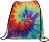 Am image of a Custom Tie Dye Drawstring Bag in Multi-colored!