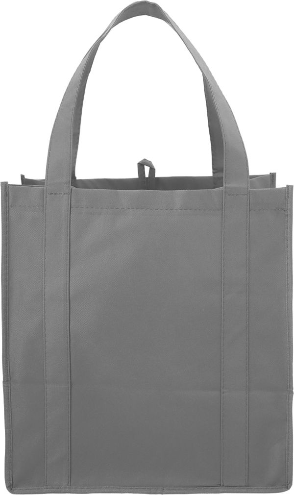 Am image of a Custom Little Juno NonWoven Grocery Tote in Gray!