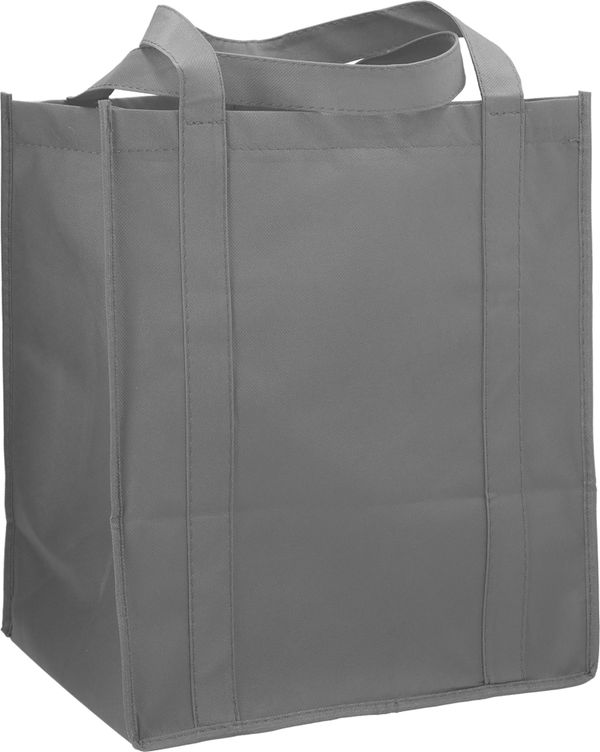 Am image of a Custom Little Juno NonWoven Grocery Tote in Gray!