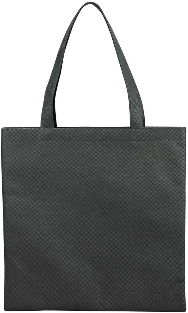 Am image of a Custom Small Zeus Non Woven Convention Tote in Black!