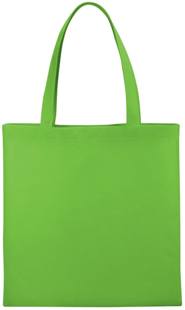 Am image of a Custom Small Zeus Non Woven Convention Tote in Lime Green!