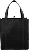 Am image of a Custom Hercules Non Woven Grocery Tote in Black!