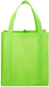 Am image of a Custom Hercules Non Woven Grocery Tote in Lime Green!