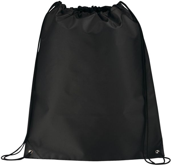 Am image of a Custom Large Oriole Drawstring Bag in Black!