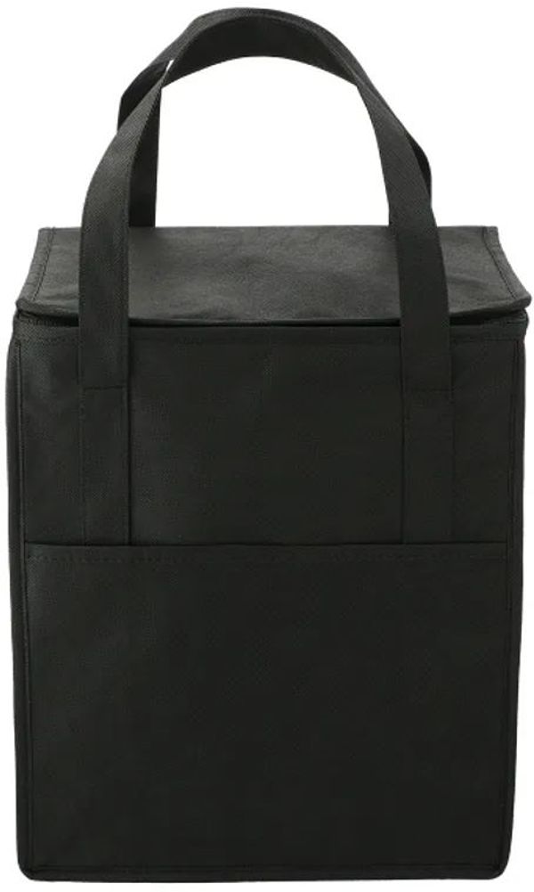Am image of a Custom Hercules Flat Top Insulated Grocery Tote in Black!