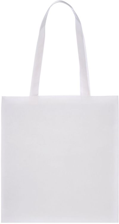 Am image of a Custom Zeus Non Woven Convention Tote in White!