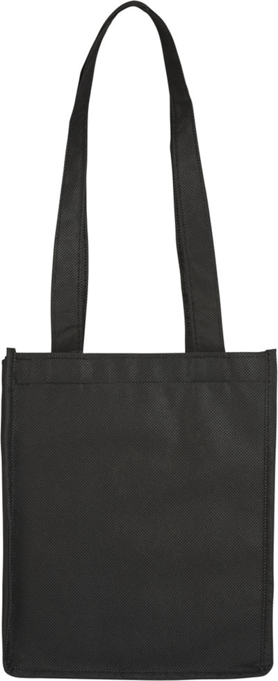 Am image of a Custom Mini Elm Non Woven Tote in Black!