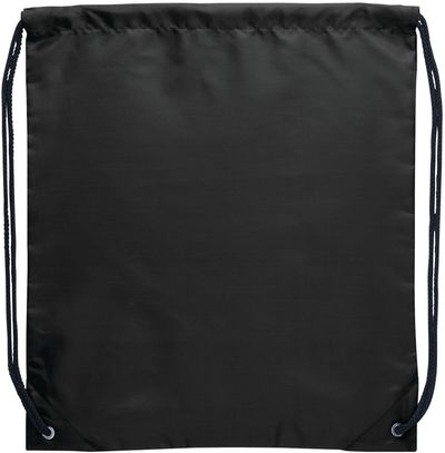 Am image of a Custom Oriole Drawstring Bag in Black!