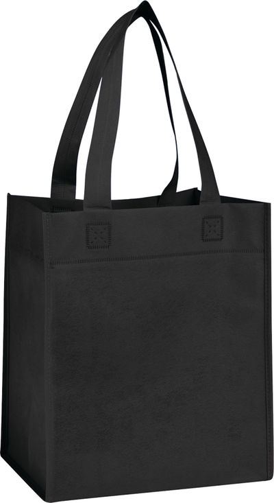 Am image of a Custom Basic Grocery Tote in Black!