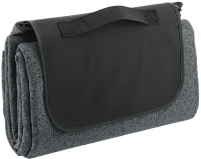 Am image of a Custom Recycled Heathered Picnic Blanket in Charcoal!