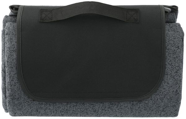 Am image of a Custom Recycled Heathered Picnic Blanket in Charcoal!