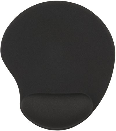 Am image of a Custom Solid Jersey Gel Mouse Pad With Wrist Rest in Black!
