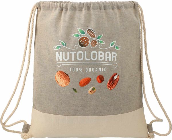 An image of a Custom Split Recycled Cotton Drawstring Bag!