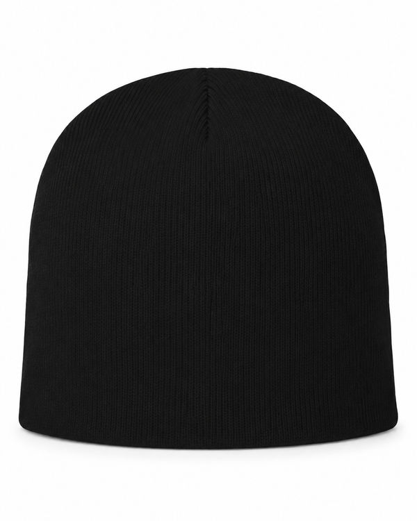 An image of a Custom Sportsman 8 Inch Knit Beanie in Black!