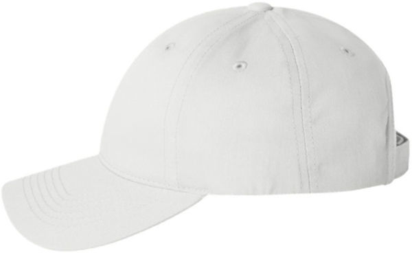An image of a Custom Sportsman Adult Cotton Twill Cap in White!