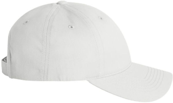 An image of a Custom Sportsman Adult Cotton Twill Cap in White!