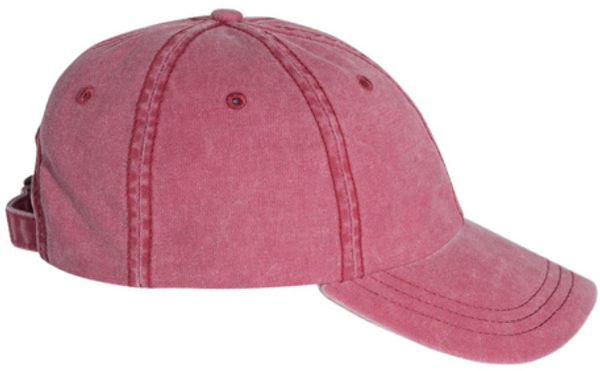 An image of a Custom Sportsman Pigment Dyed Cap in Cardinal!